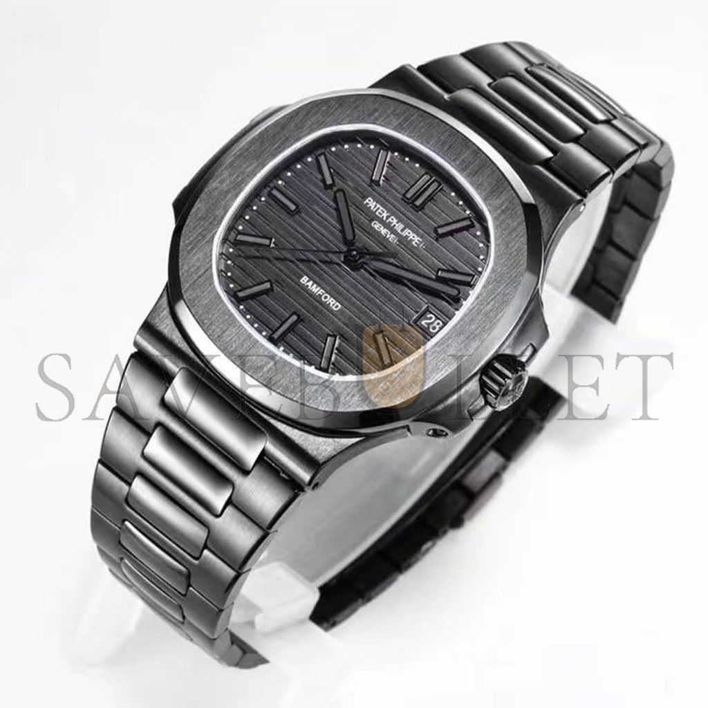 PATEK PHILIPPE NAUTILUS MATTE BLACK, DARK KNIGHT STYLE 40MM WATCH 5711